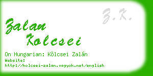 zalan kolcsei business card